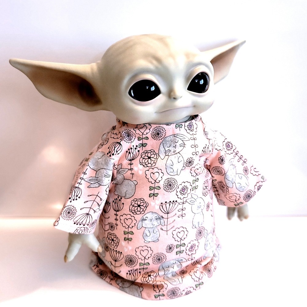 Cute Bunnies Outfit for 11" Grogu Baby Yoda Mattel Grogu plush Dolls Pink Spring - Picture 6 of 8